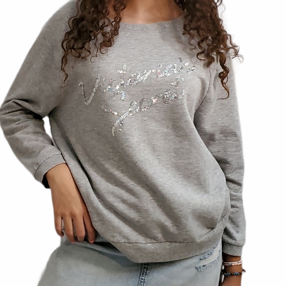 Victoria secret sequin letter sweatshirt hoodie XS